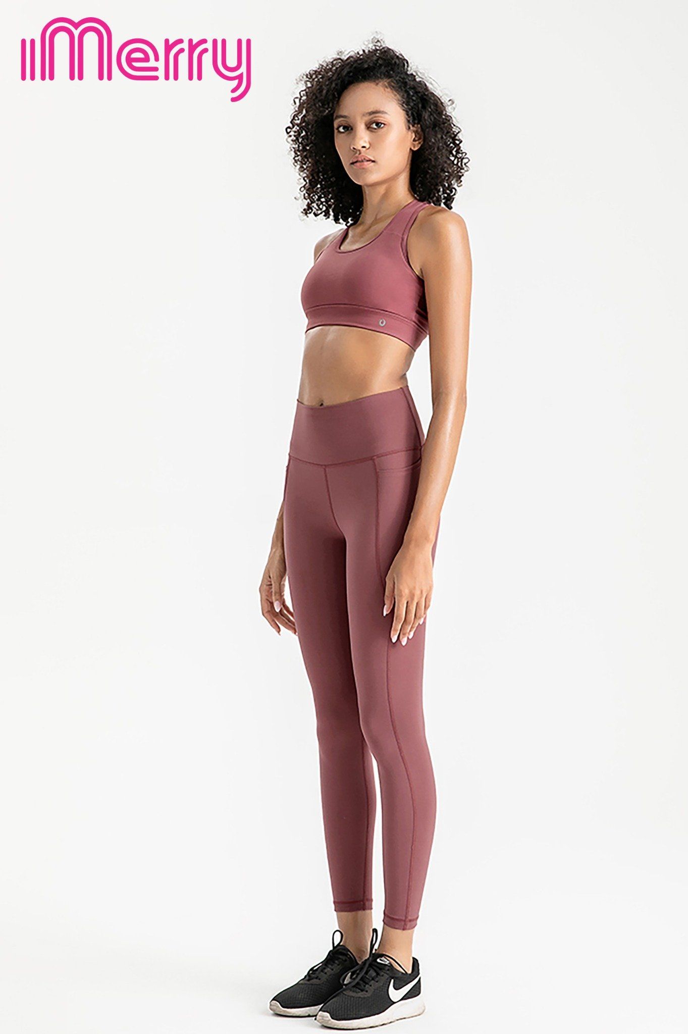  Set quần - áo Bra Thể Thao iMerry Tập Gym Yoga Nữ, Co Giãn, Thoáng Mát - BR2215 