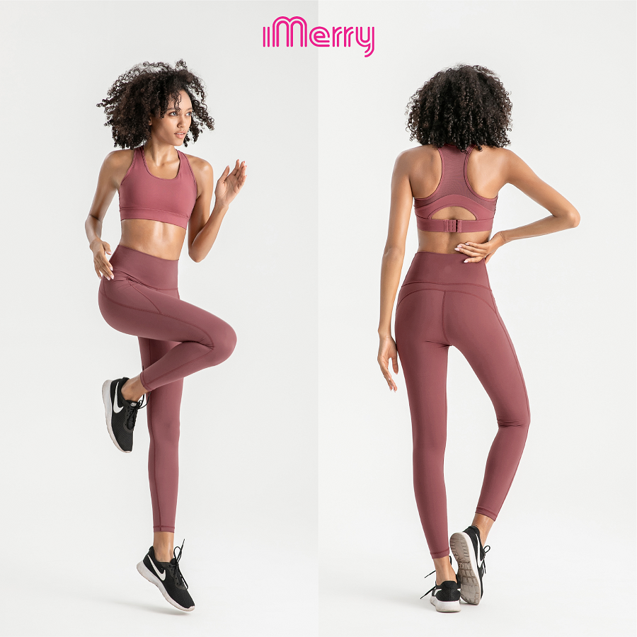  Set quần - áo Bra Thể Thao iMerry Tập Gym Yoga Nữ, Co Giãn, Thoáng Mát - BR2215 