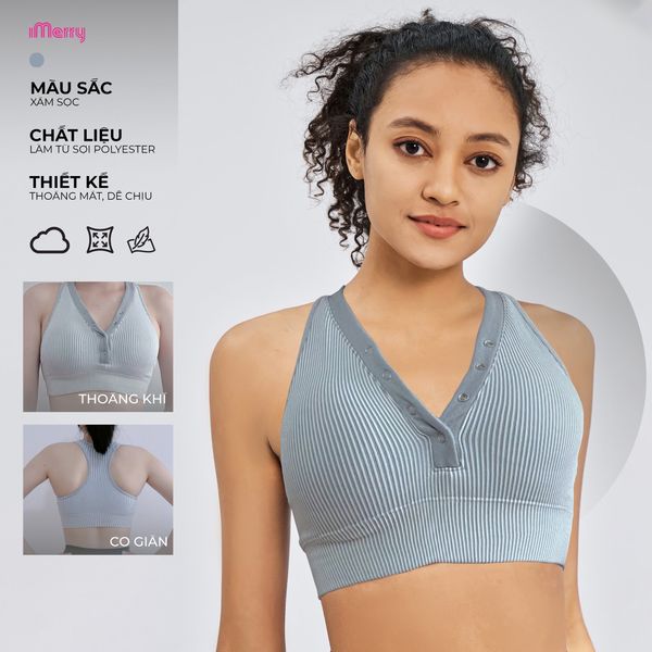  Áo thể thao tập gym sọc trắng - ghi, khuy cài áo 2626 