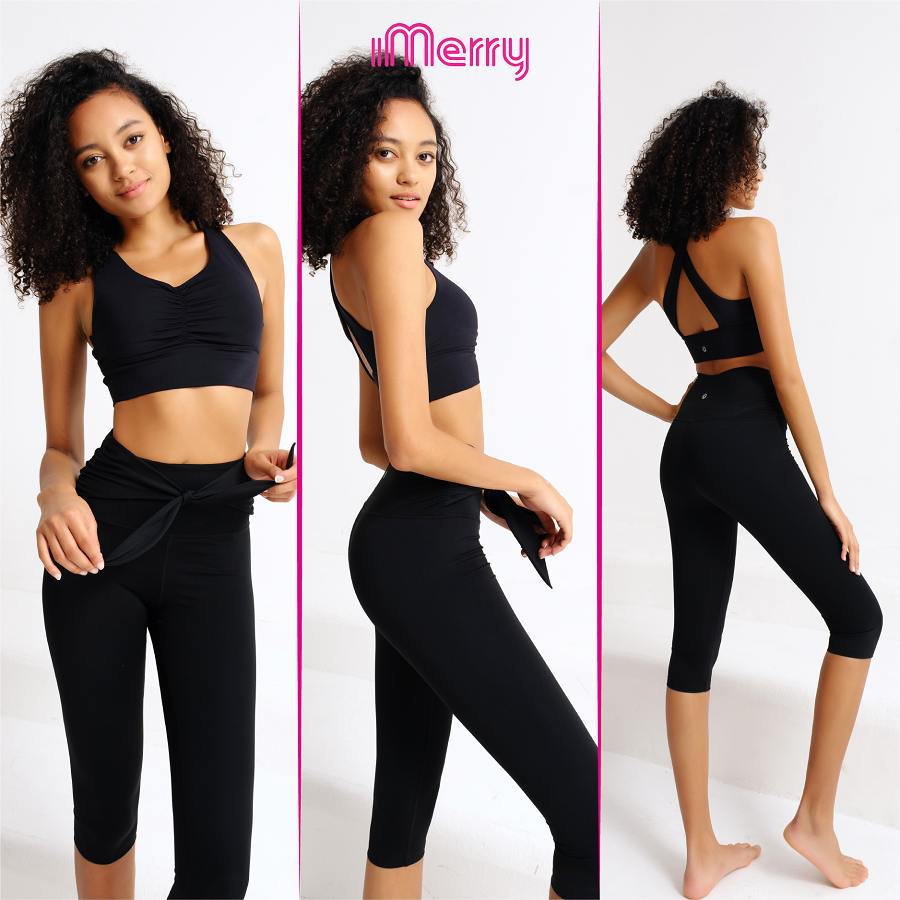  Quần Short Thể Thao Nữ iMerry Tập Gym, Yoga, Thắt Nơ Xinh Xắn, Mềm Mại, Thoải Mái - GY1046 