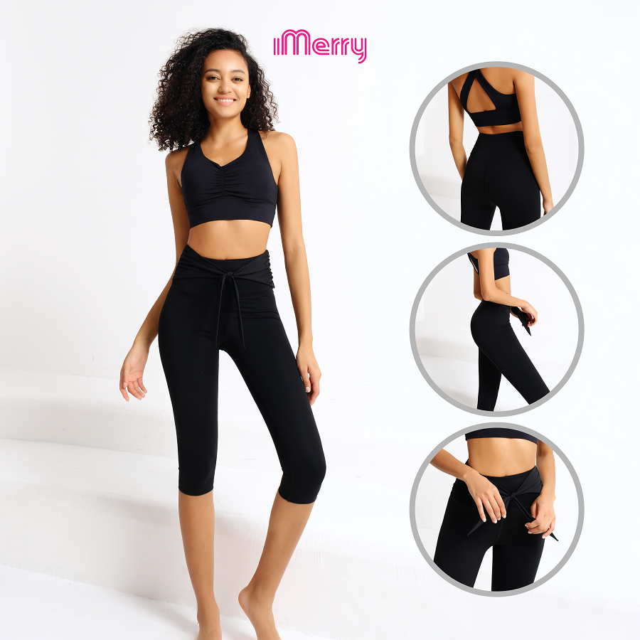  Quần Short Thể Thao Nữ iMerry Tập Gym, Yoga, Thắt Nơ Xinh Xắn, Mềm Mại, Thoải Mái - GY1046 