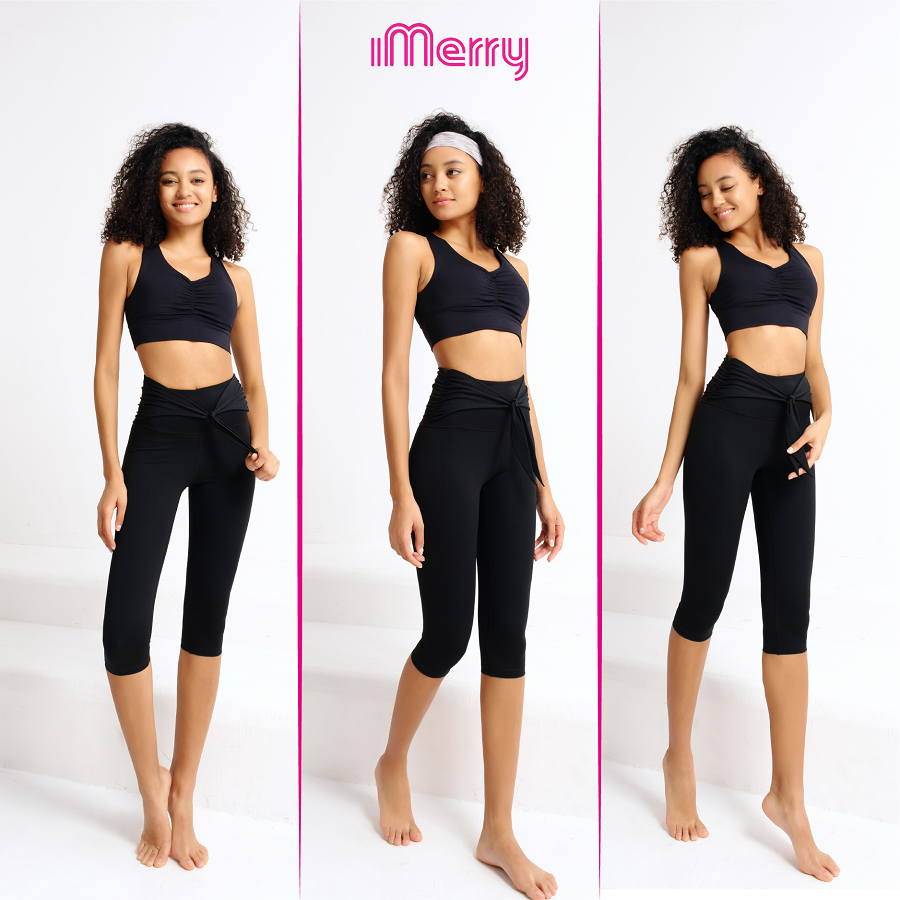  Quần Short Thể Thao Nữ iMerry Tập Gym, Yoga, Thắt Nơ Xinh Xắn, Mềm Mại, Thoải Mái - GY1046 
