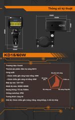 Đèn trợ sáng Kosidi KD15 chính hãng
