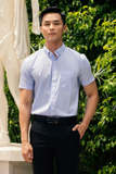  Áo Sơ Mi Nam Tay Ngắn Họa Tiết Caro Màu Xanh  GENTITI by Thái Tuấn - 1C710 