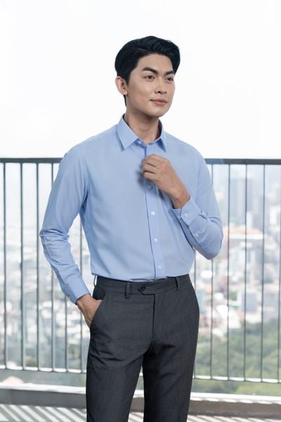  Áo sơ mi xanh Pastel không túi - 1C7905AKTS418A 
