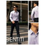  Áo Sơ Mi Nam Trơn Tay Dài Màu Xanh - GenTiTi 1C718HAKT 