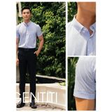  Áo Sơ Mi Nam Tay Ngắn Họa Tiết Caro Màu Xanh  GENTITI by Thái Tuấn - 1C710 