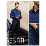  Áo Sơ Mi Nam Trơn Tay Dài Màu Xanh Đậm - GenTiTi 1C714HAKT 