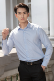  Áo Sơ Mi Nam Trơn Tay Dài Màu Xanh Nhạt - GenTiTi 1C702 