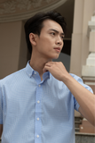  Áo Sơ Mi Nam Tay Ngắn Họa Tiết Caro Màu Xanh GENTITI by Thái Tuấn- 1C708 