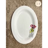  Đĩa 10 bầu dục sứ hoa 63 BT (26 x 18.3 cm) 