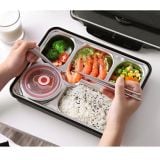  Hộp đựng cơm inox 5 ngăn kèm đũa và thìa 