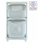  Kệ nhựa 2 tầng đựng đồ đa năng có bánh xe 5567-2 Việt Nhật 