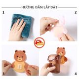  Cốc gấu để kem đánh răng, bàn chải dán tường 