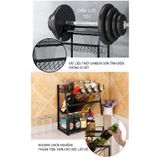  Kệ sắt đen sơn tĩnh điện nghiêng để gia vị 