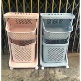  Kệ nhựa 2 tầng đựng đồ đa năng có bánh xe 5567-2 Việt Nhật 