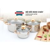  Bộ 3 nồi inox 5 đáy SH781 Sunhouse 