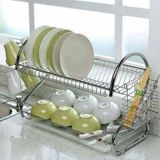  Giá inox 2 tầng để bát đĩa có khay hứng nước 