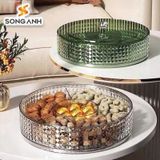  [KHAY MỨT 2025] Khay mứt xoay 360 độ kim cương trong suốt 1 tầng, 2 tầng 