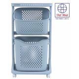  Kệ nhựa 2 tầng đựng đồ đa năng có bánh xe 5567-2 Việt Nhật 