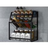  Kệ sắt đen sơn tĩnh điện nghiêng để gia vị 