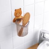  Cốc gấu để kem đánh răng, bàn chải dán tường 