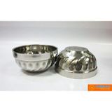  Bát ăn cơm xoắn inox 2 lớp cách nhiệt 11.5 cm 