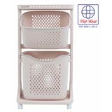  Kệ nhựa 2 tầng đựng đồ đa năng có bánh xe 5567-2 Việt Nhật 