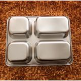  Khay cơm 4 ngăn inox sâu lòng không nắp hàng dày dặn 