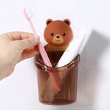  Cốc gấu để kem đánh răng, bàn chải dán tường 