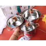  Bộ 3 nồi inox 5 đáy SH781 Sunhouse 