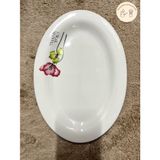  Đĩa 10 bầu dục sứ hoa 63 BT (26 x 18.3 cm) 