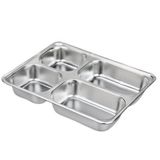  Khay cơm 4 ngăn inox sâu lòng không nắp hàng dày dặn 