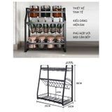  Kệ sắt đen sơn tĩnh điện nghiêng để gia vị 