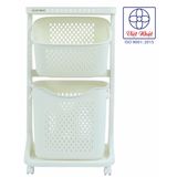  Kệ nhựa 2 tầng đựng đồ đa năng có bánh xe 5567-2 Việt Nhật 