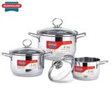  Bộ 3 nồi inox 5 đáy SH888 Sunhouse 