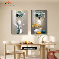 Tranh Trang Trí Nội Thất Hiện Đại Hoa Tulip và Rượu Vang - Bộ 2 Bức