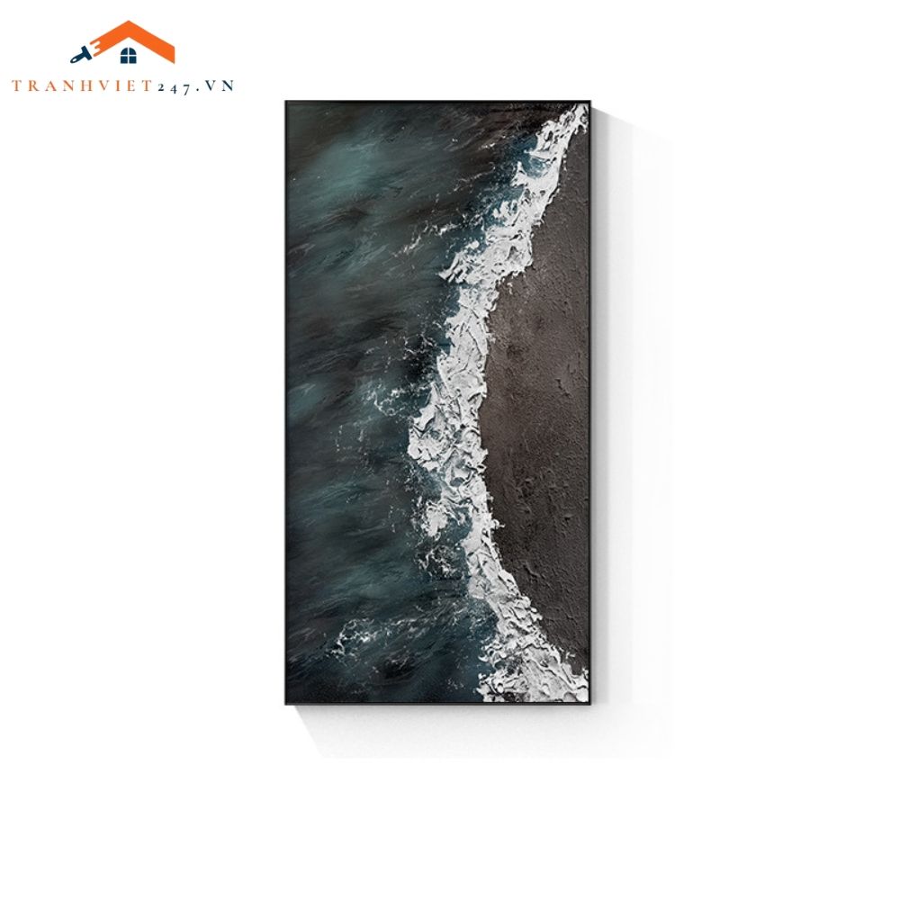 Tranh tráng gương treo tường trừu tượng Bờ Biển Từ Trên Cao
