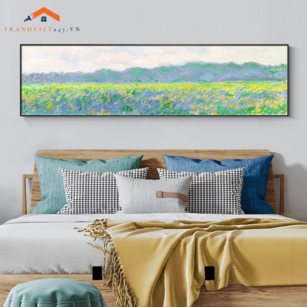 Tranh Treo Tường Phong Cảnh Biển Lâu Đài Cổ Khổ Dài, Phong Cách Ấn Tượng Trang Trí Phòng Ngủ