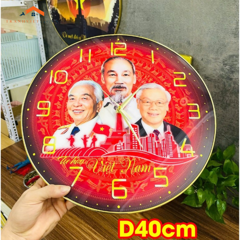 Tranh Đồng Hồ Tráng Gương kỷ niệm 50 năm giải phóng Miền Nam, tranh kèm đồng hồ kim trôi thích hợp làm quà tặng