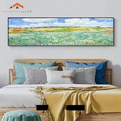 Tranh Treo Tường Phong Cảnh Biển Lâu Đài Cổ Khổ Dài, Phong Cách Ấn Tượng Trang Trí Phòng Ngủ