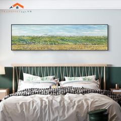 Tranh Treo Tường Phong Cảnh Biển Lâu Đài Cổ Khổ Dài, Phong Cách Ấn Tượng Trang Trí Phòng Ngủ