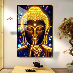 Tranh Phật A Di Đà tráng gương siêu bóng treo tường, phòng khách, phòng ngủ