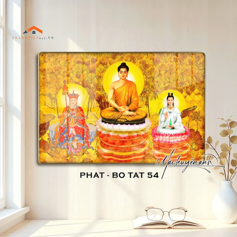 Tranh Phật Giáo Tráng Gương Cao Cấp/ Quan thế âm bồ tát / tranh 3D Cao cấp