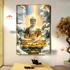 Tranh Phật Giáo Tráng Gương Cao Cấp/ Quan thế âm bồ tát / tranh 3D Cao cấp