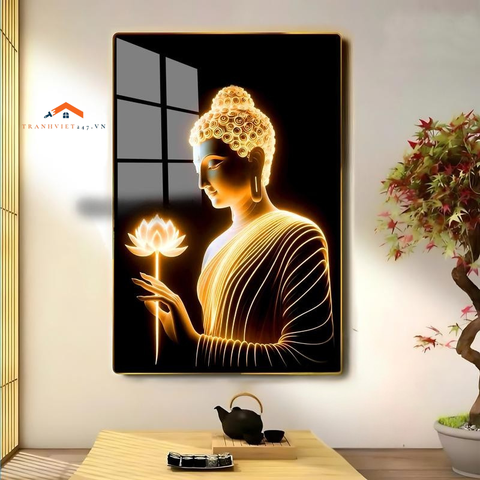 Tranh Phật Giáo Tráng Gương Cao Cấp/ Quan thế âm bồ tát / tranh 3D Cao cấp