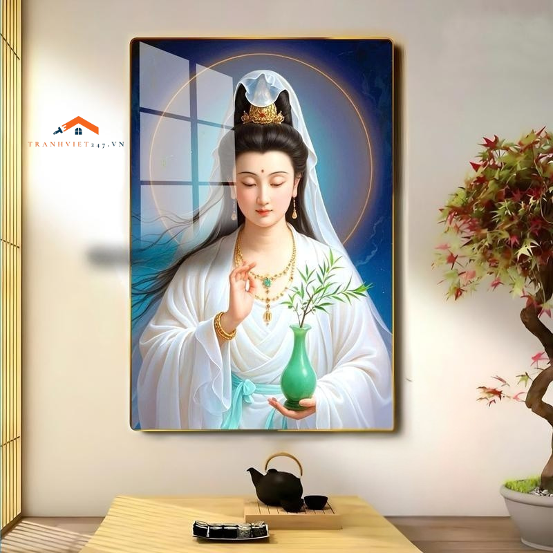 Tranh Tráng Gương Quan Thế Âm Sang Trọng 2025 – May Mắn Cho Mọi Nhà