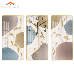 Bộ Đồng Hồ và Tranh Treo Tường Cá Vàng - Tranh Treo Tường Tráng Gương 3D