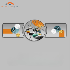 Bộ Tranh Đồng Hồ Tráng Gương Chất Liệu Cao Cấp In UV Sắc Nét