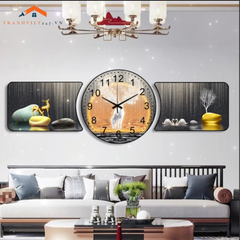 Bộ Tranh Đồng Hồ Tráng Gương Chất Liệu Cao Cấp In UV Sắc Nét